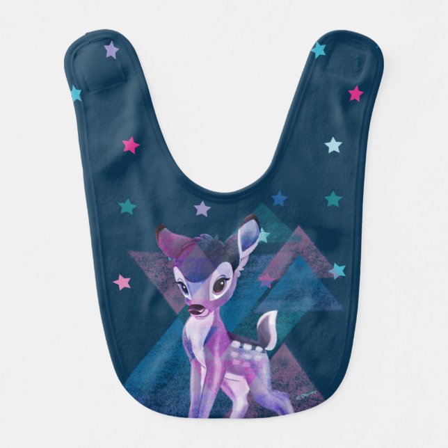 Bambi Geometric Aurora Graphic Baby Bib (Front)
