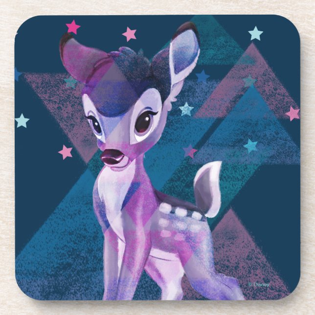 Bambi Geometric Aurora Graphic Beverage Coaster (Front)