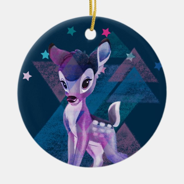 Bambi Geometric Aurora Graphic Ceramic Ornament (Front)