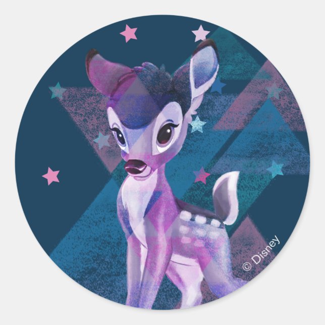 Bambi Geometric Aurora Graphic Classic Round Sticker (Front)