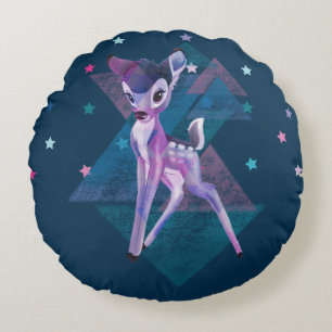 Bambi Geometric Aurora Graphic Round Pillow