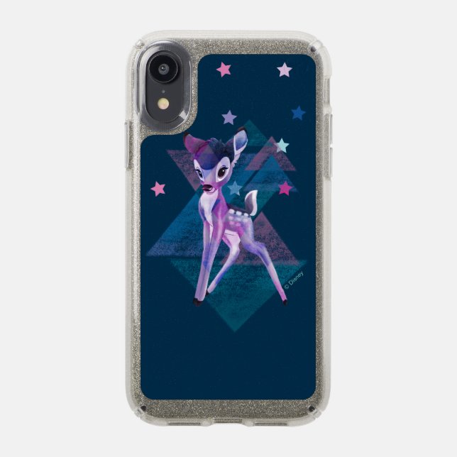 Bambi Geometric Aurora Graphic Speck iPhone XR Case (Front (Black Phone))