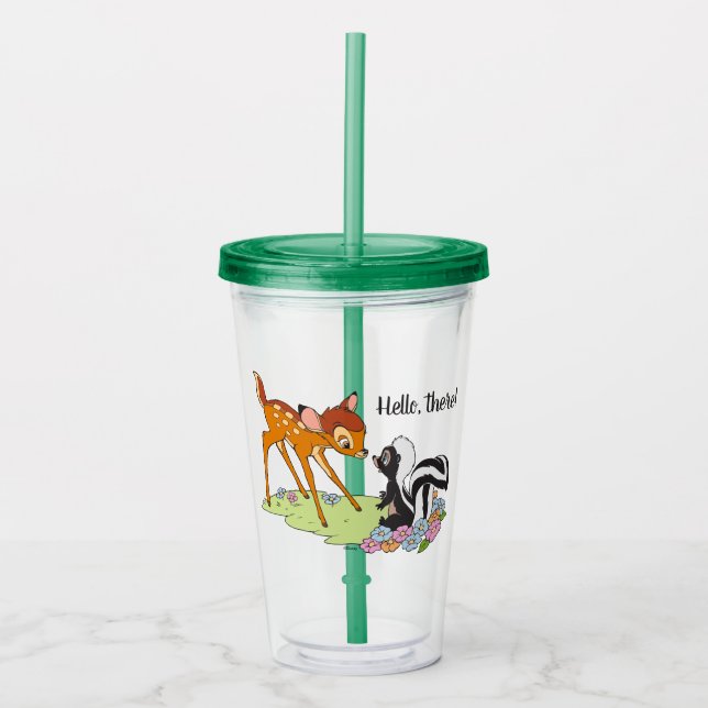 Bambi Meeting Flower Acrylic Tumbler (Front)