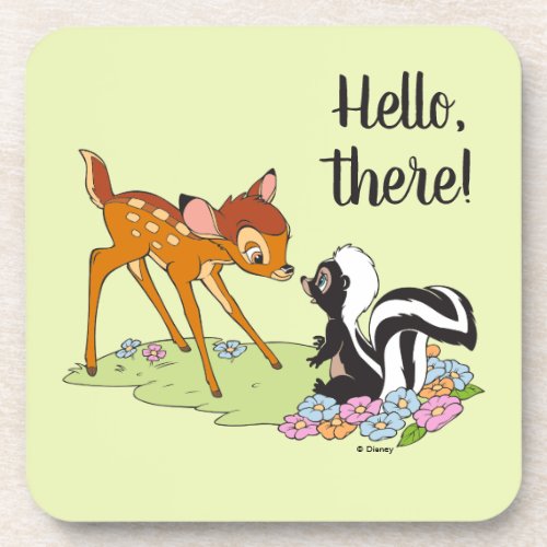 Bambi Meeting Flower Beverage Coaster