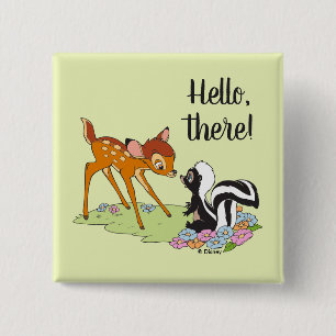Bambi Meeting Flower Button
