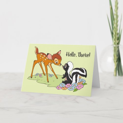 Bambi Meeting Flower Card