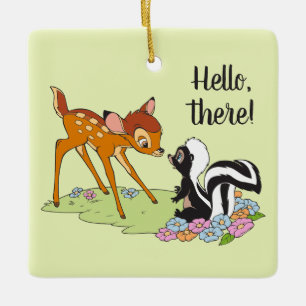 Bambi Meeting Flower Ceramic Ornament