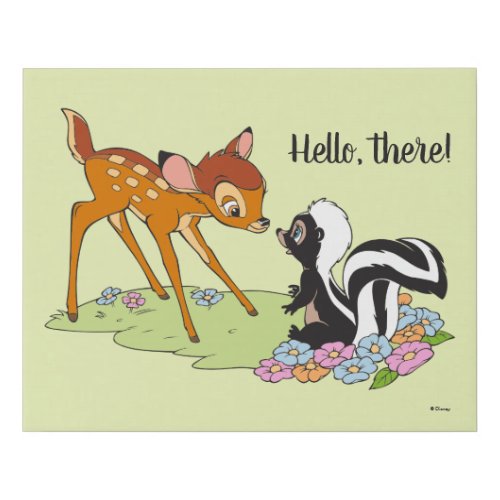 Bambi Meeting Flower Faux Canvas Print