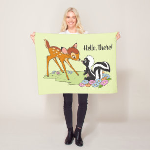 Bambi Meeting Flower Fleece Blanket