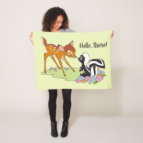 Bambi Meeting Flower Fleece Blanket