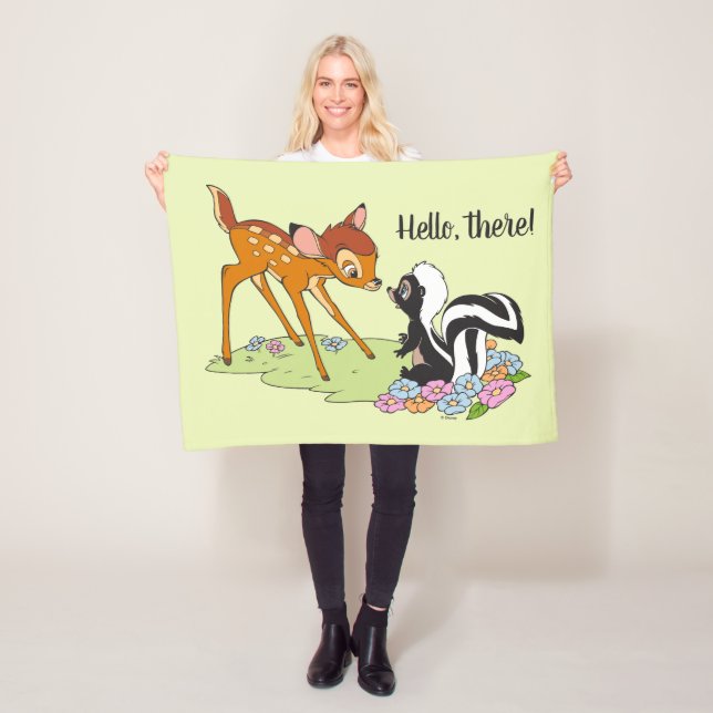 Bambi Meeting Flower Fleece Blanket (In Situ)