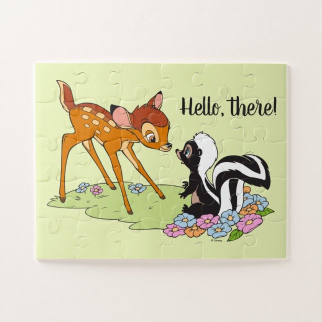 Bambi Meeting Flower Jigsaw Puzzle (Horizontal)