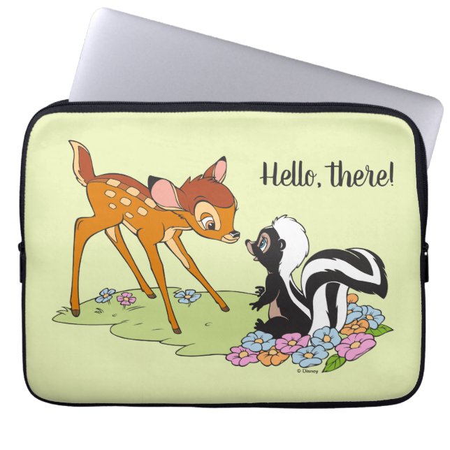 Bambi Meeting Flower Laptop Sleeve (Front)