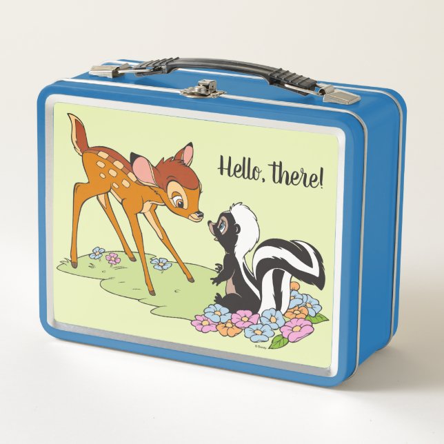 Bambi Meeting Flower Metal Lunch Box (Front)