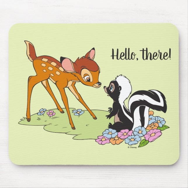 Bambi Meeting Flower Mouse Pad (Front)