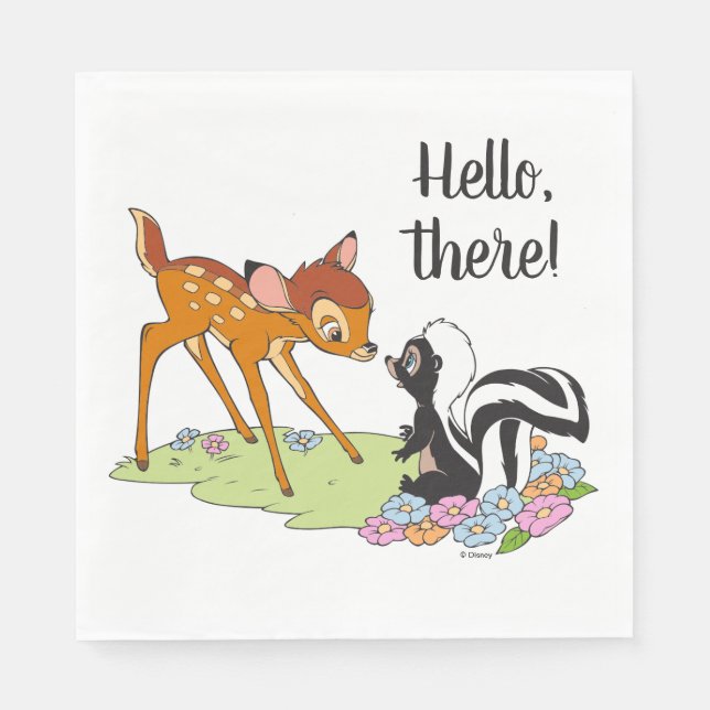 Bambi Meeting Flower Napkins (Front)