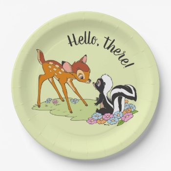 Bambi Meeting Flower Paper Plates by bambi at Zazzle