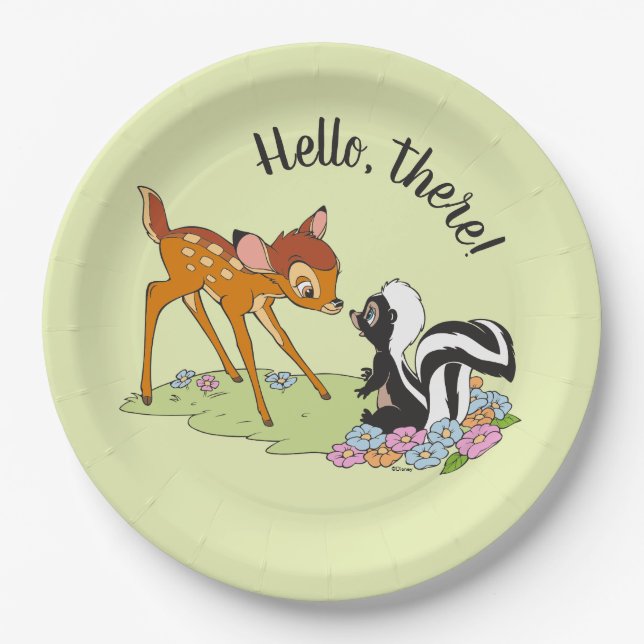 Bambi Meeting Flower Paper Plates (Front)
