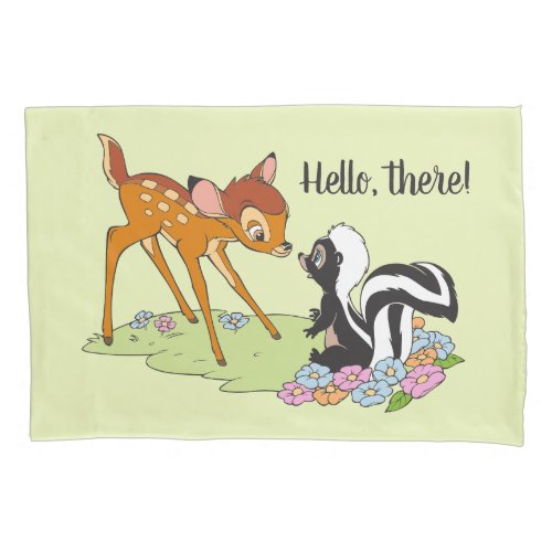 Bambi Meeting Flower Pillow Case