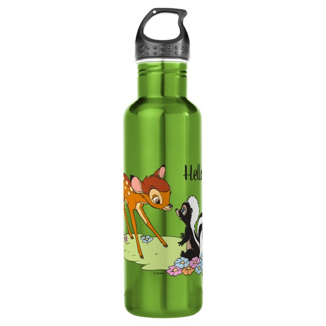 Bambi Meeting Flower Stainless Steel Water Bottle (Front)