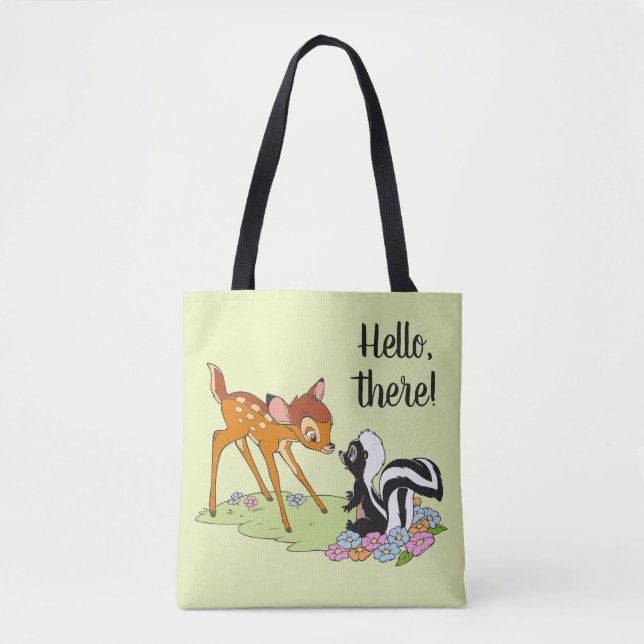 Bambi Meeting Flower Tote Bag (Front)
