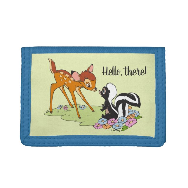 Bambi Meeting Flower Trifold Wallet (Front)