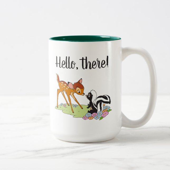 Bambi Meeting Flower Two-Tone Coffee Mug (Right)