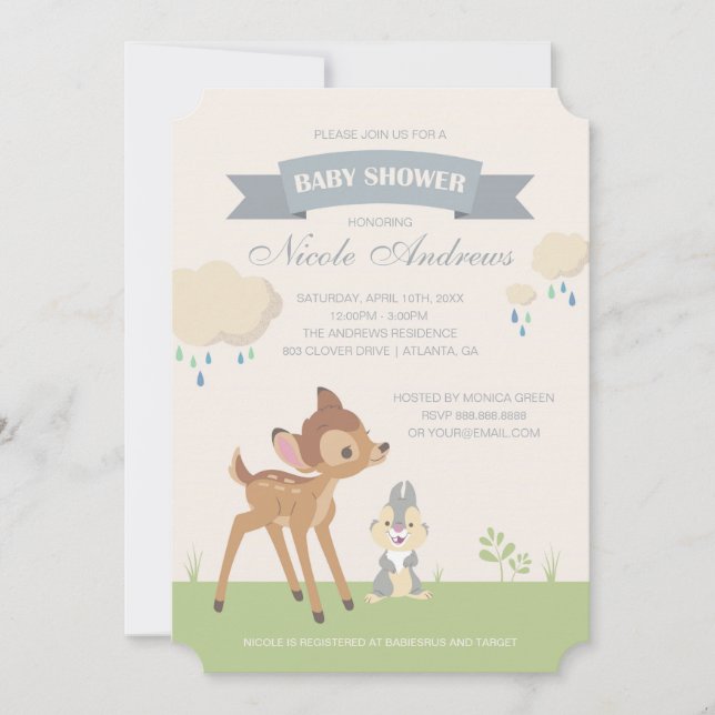 Bambi | Neutral Baby Shower Invitation (Front)