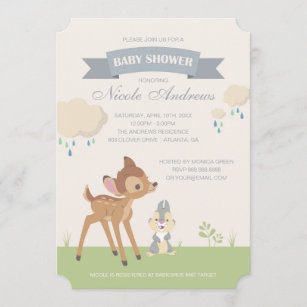 24 Bambi Baby Shower Birthday Party Lollipop Stickers Labels Deer Fawn