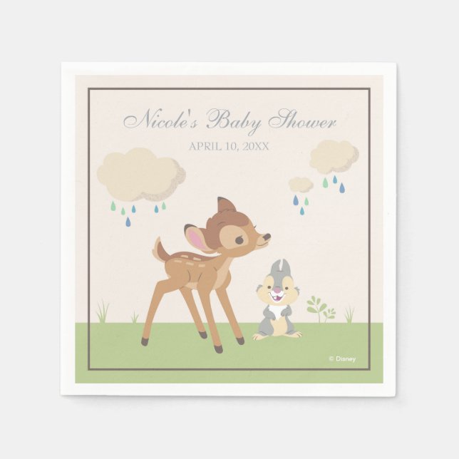 Bambi | Neutral Baby Shower Paper Napkins (Front)