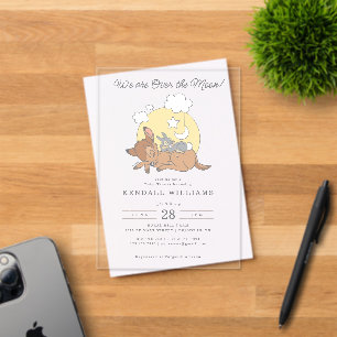 Bambi Over the Moon Baby Shower Acrylic Invitations
