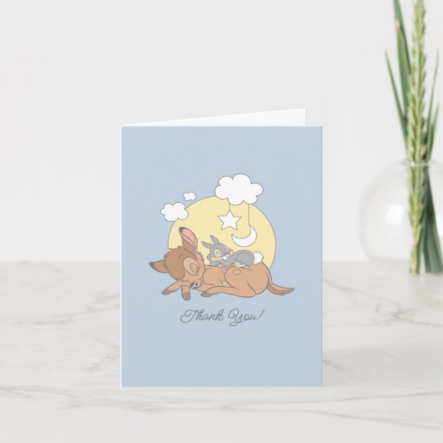 Bambi | Over the Moon Boy Baby Shower Thank You Card (Front)
