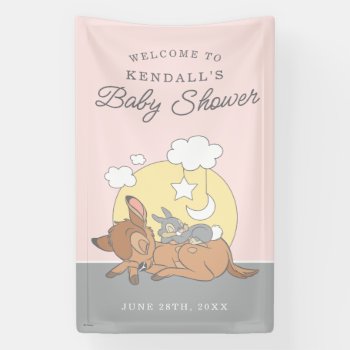 Bambi | Over The Moon Girl Baby Shower Banner by bambi at Zazzle