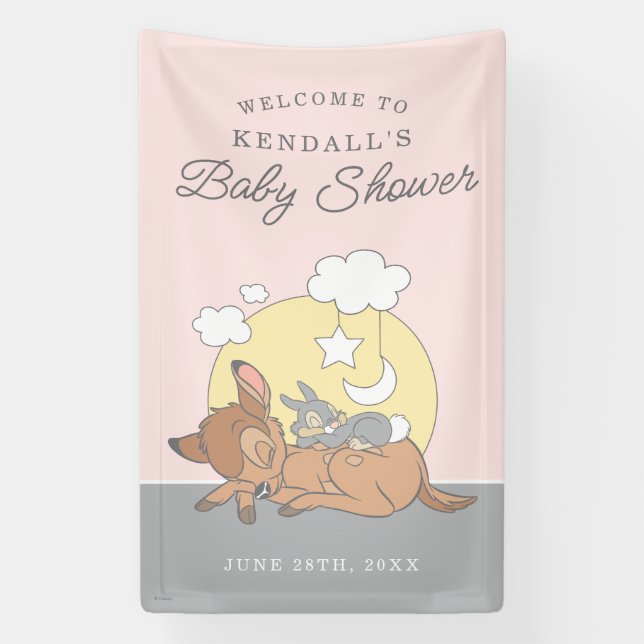 Bambi | Over the Moon Girl Baby Shower Banner (Vertical)