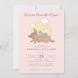 Bambi | Over the Moon Girl Baby Shower Invitation