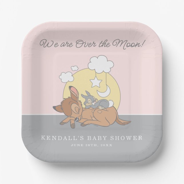 Bambi | Over the Moon Girl Baby Shower Paper Plates (Front)