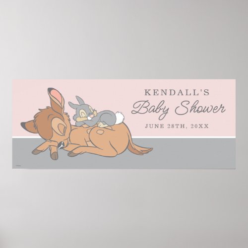 Bambi  Over the Moon Girl Baby Shower Poster