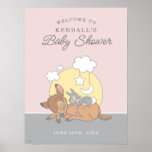 Bambi | Over The Moon Girl Baby Shower Poster at Zazzle
