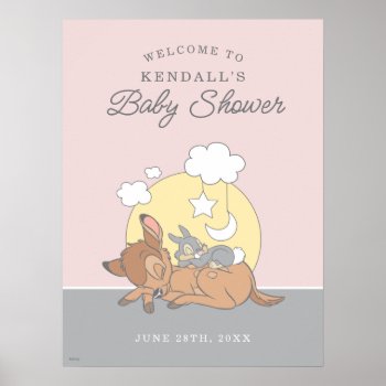 Bambi | Over The Moon Girl Baby Shower Poster by bambi at Zazzle