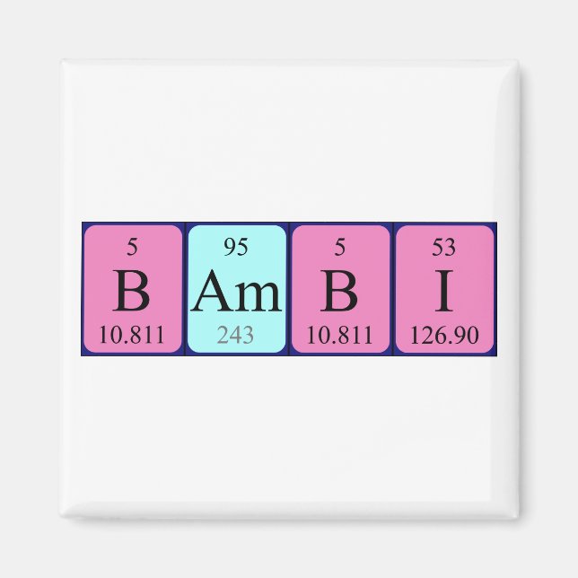 Bambi periodic table name magnet (Front)