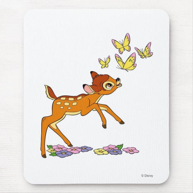Bambi playing with butterflies mouse pad (Front)