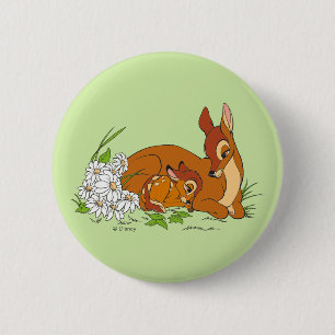 Bambi Resting With His Mother Button