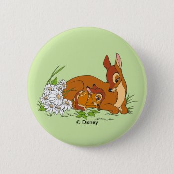 Bambi Resting With His Mother Button by bambi at Zazzle
