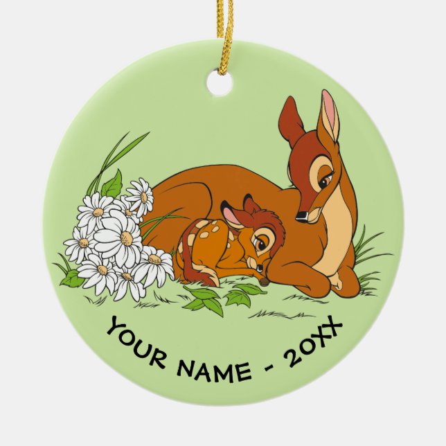 Bambi Resting With His Mother Ceramic Ornament (Front)