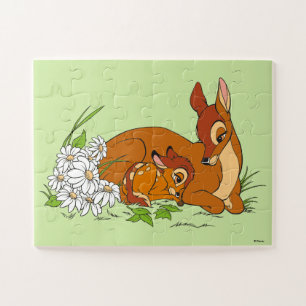 Bambi Resting With His Mother Jigsaw Puzzle