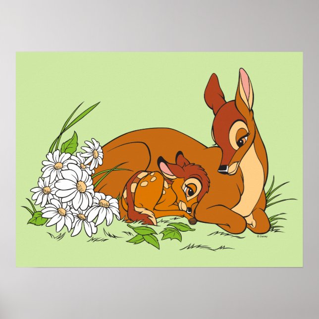Bambi Resting With His Mother Poster (Front)