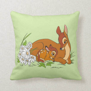 Bambi Resting With His Mother Throw Pillow