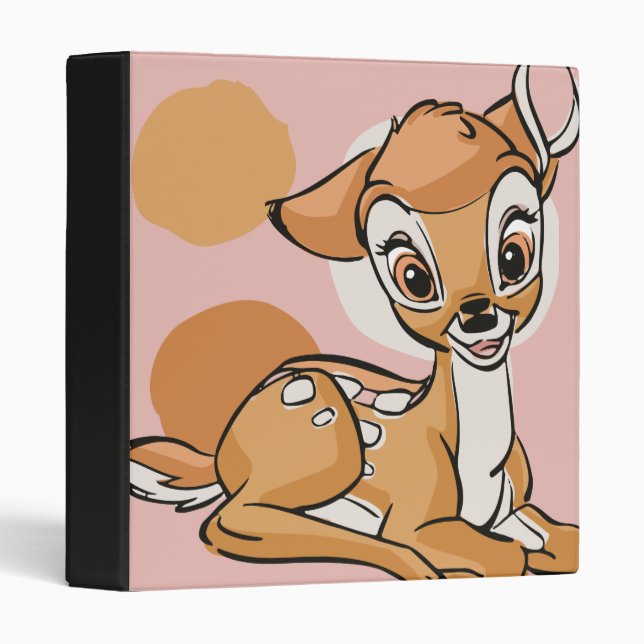 Bambi Sitting With A Smile 3 Ring Binder (Front/Spine)