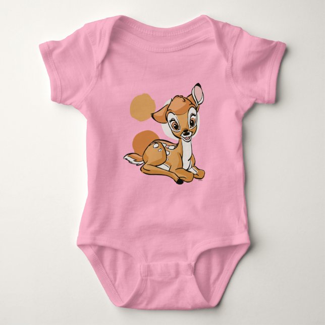 Bambi Sitting With A Smile Baby Bodysuit (Front)