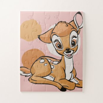 Bambi Sitting With A Smile Jigsaw Puzzle by bambi at Zazzle